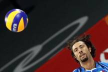 Italy's Vigor Bovolenta gets ready for a