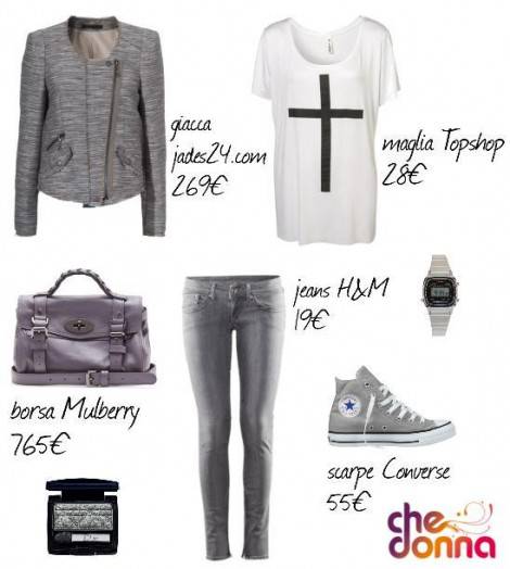 grey outfit