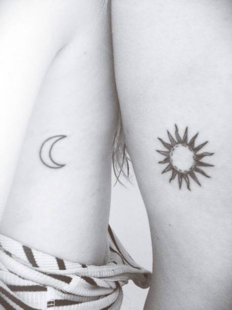 Tatuaggio sole e luna, i più belli del web