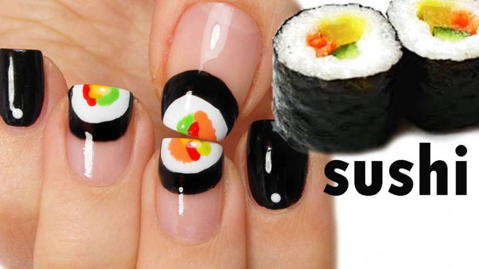 sushi nail art