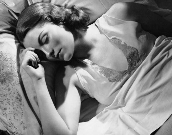Portrait of woman in bed sleeping