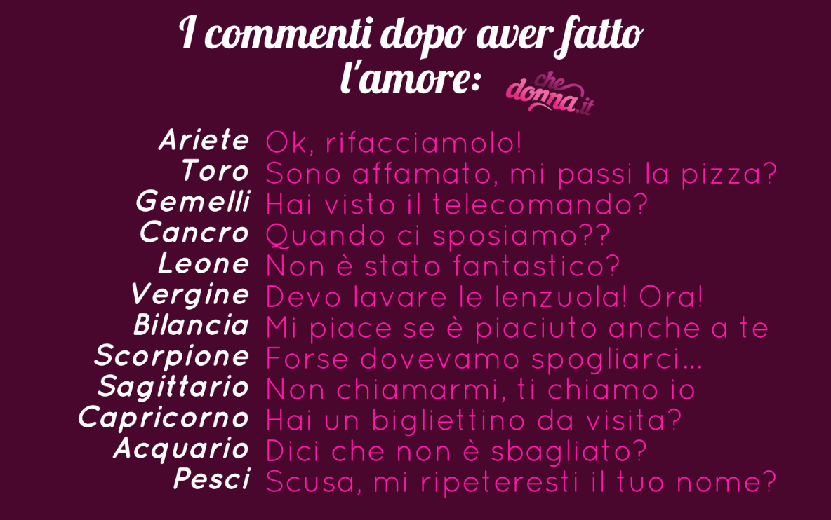 I Commenti Dopo Aver Fatto L Amore Segno Per Segno