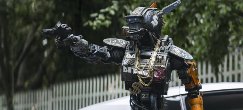 Chappie (Sharlto Copley) from Columbia Pictures' action-adventure CHAPPIE.