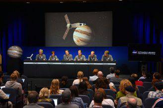 Conferenza stampa alla Nasa sulla sonda Juno (ROBYN BECK/AFP/Getty Images)
