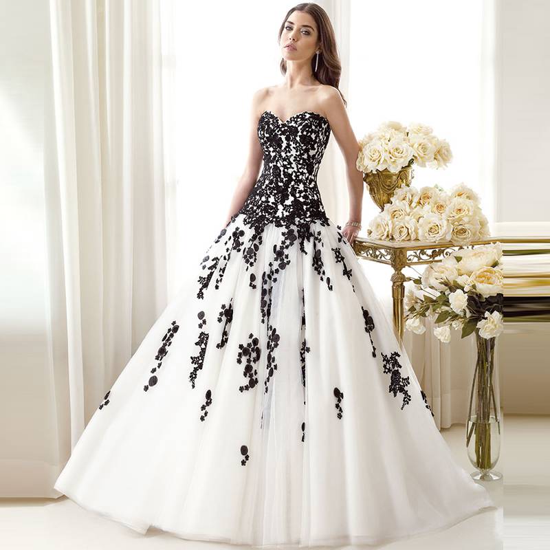 vestito da sposa bianco e nero