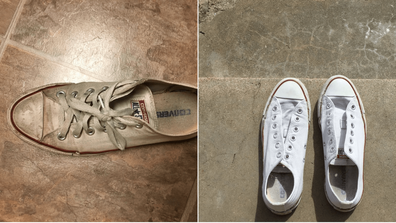 Sneakers bianche: un trucco per farle tornare come nuove