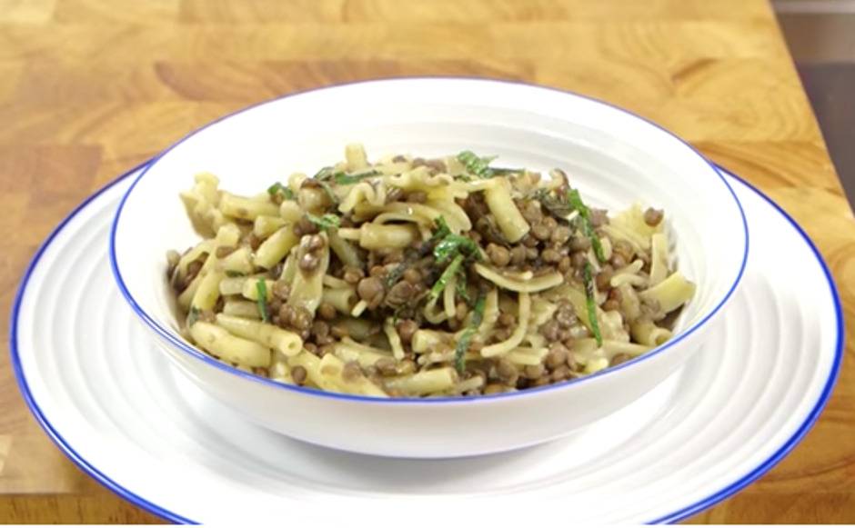 pasta lenticchie e menta