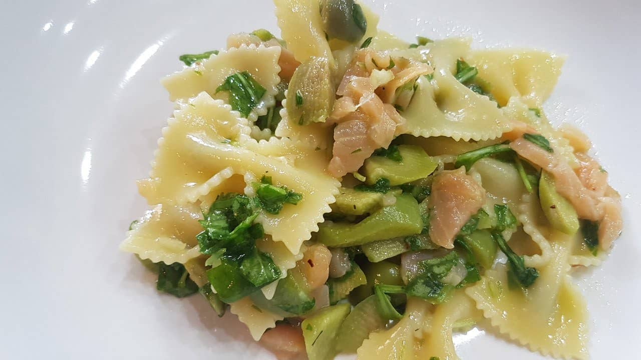 pasta fredda salmone e rucola