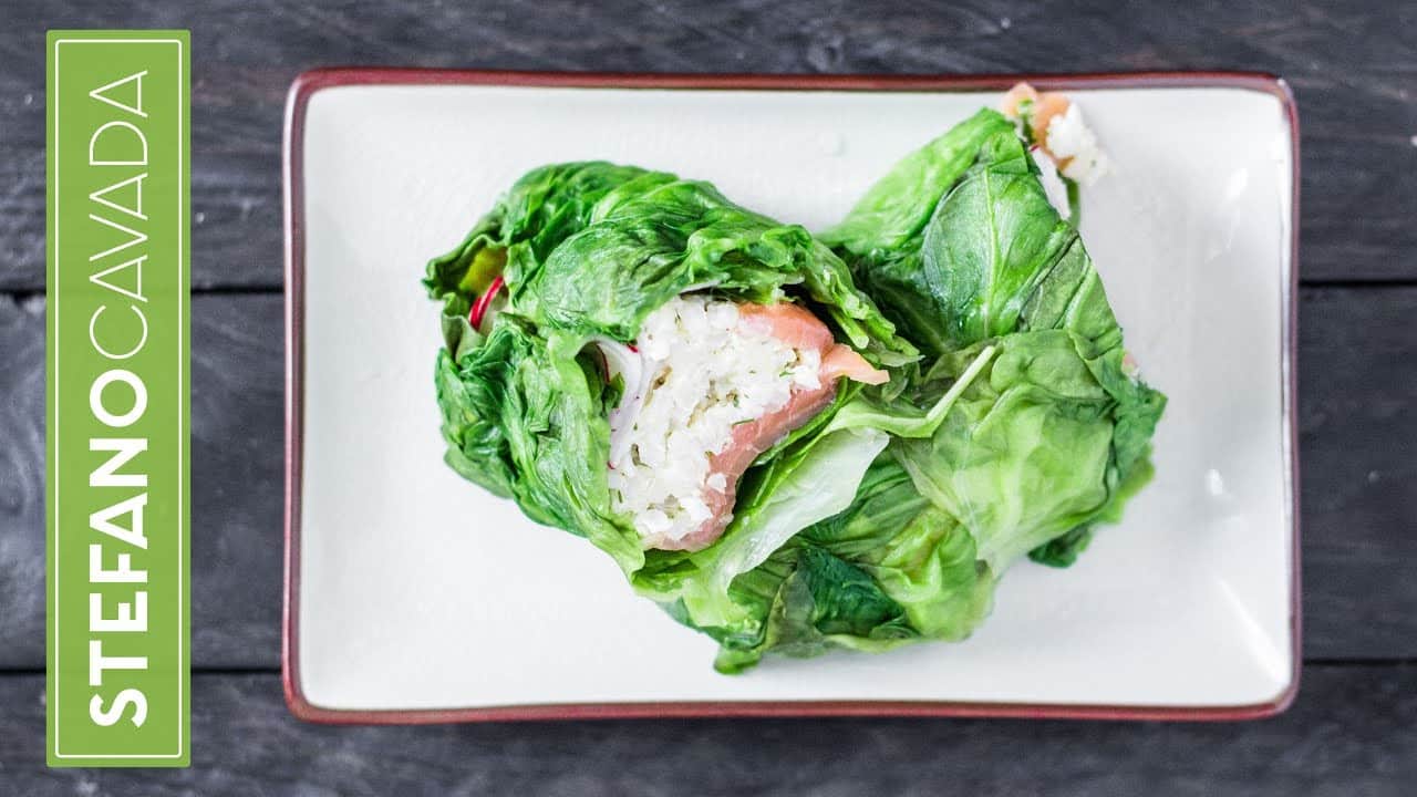 Menu di Agosto: roll di lattuga, salmone e risO