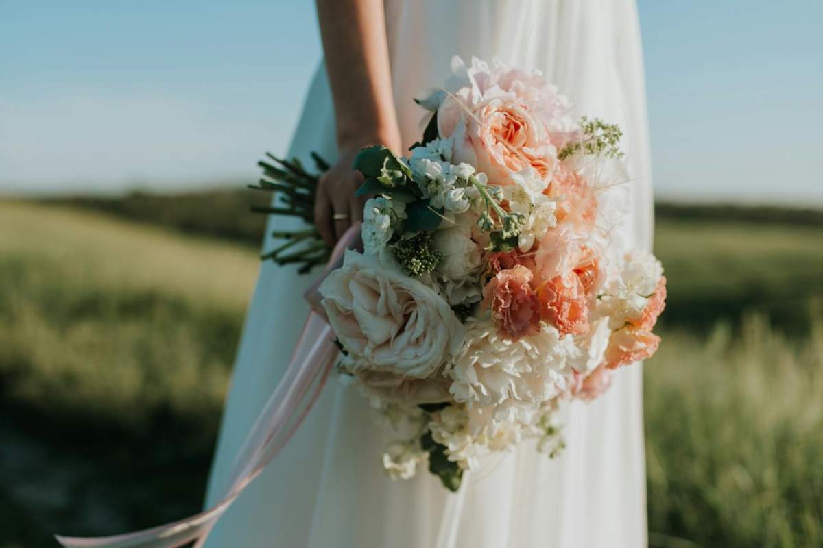 Primo piano bouquet della sposa