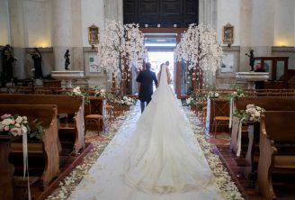 VENICE, ITALY - JUNE 01: Barbara Meier and Klemens Hallmann walk out of the Chiesa del Santissimo Redentore (Il Redentore) after their wedding ceremony on June 01, 2019 in Venice, Italy. (Photo by Chris Singer/Bluesparrow via Getty Images)