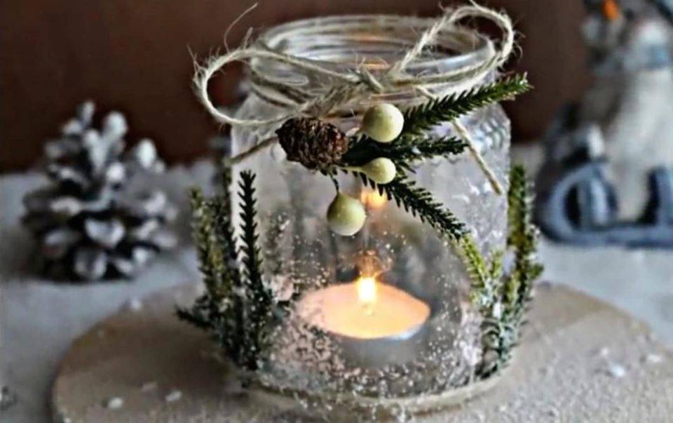 Diy | porta candele natalizio in vetro -VIDEO-