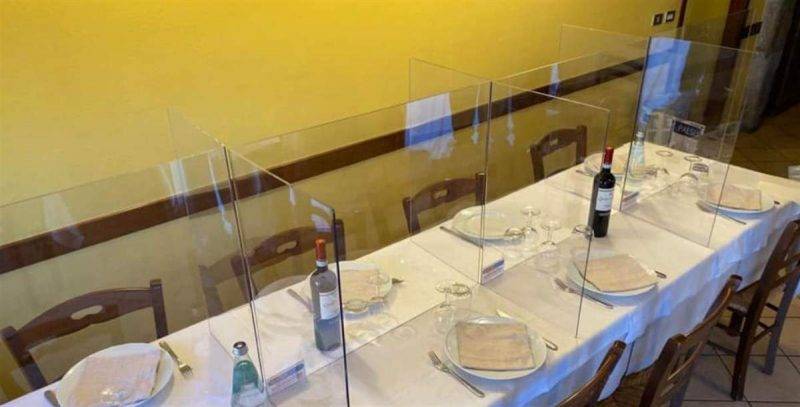 Divisori plexiglass ristorante