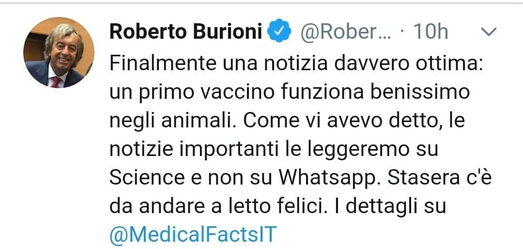 Roberto Burioni vaccino covid-19 
