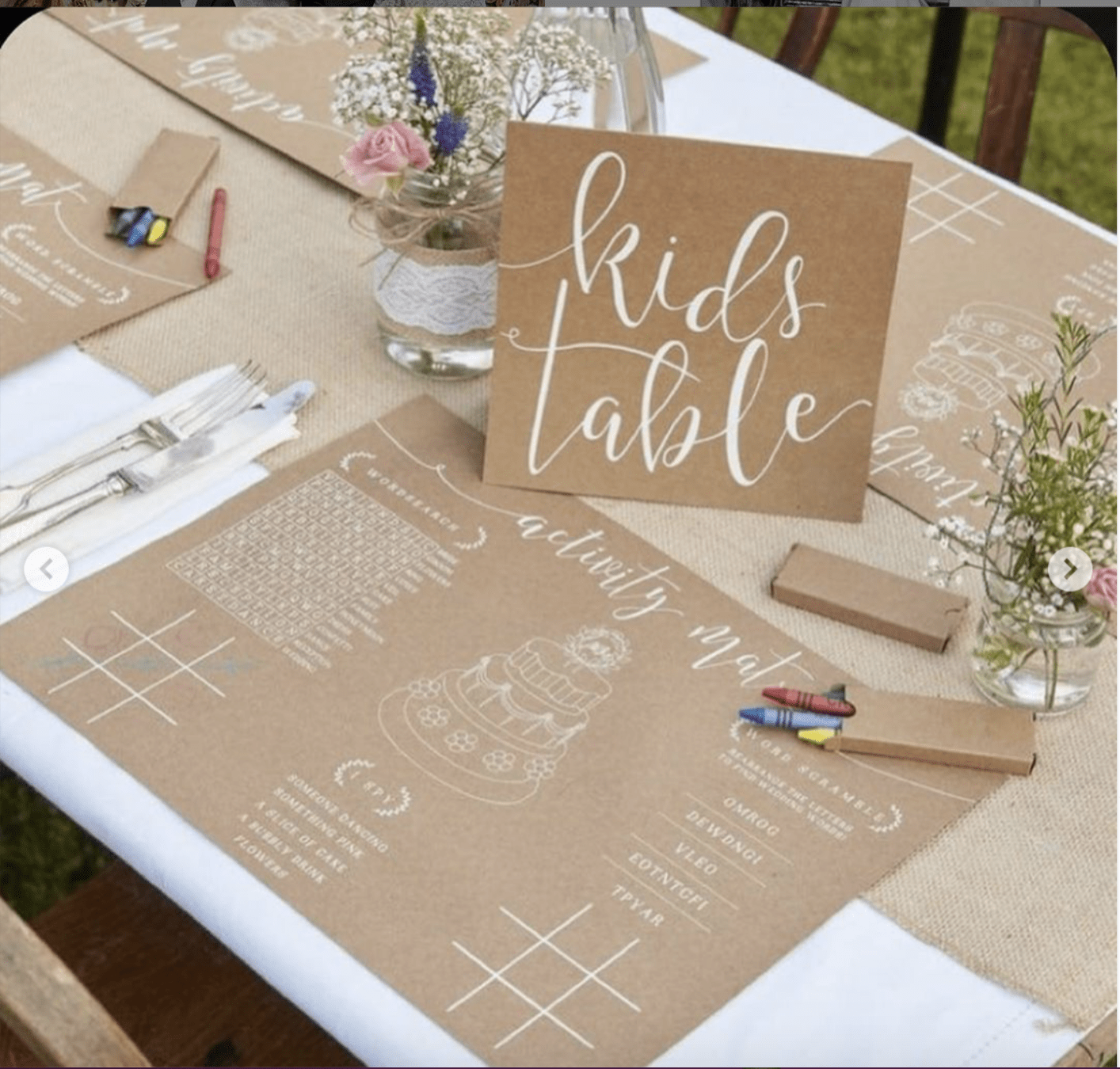tavolo dei bambini
