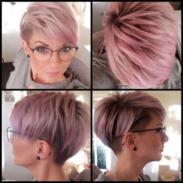 Pixie cut corto rosa