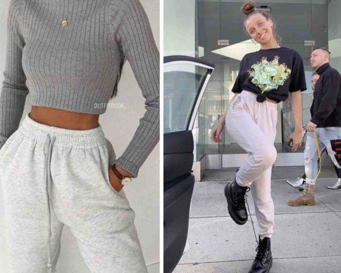 Pantaloni della tuta da donna a gamba larga 4 tasche pantaloni da jogging casual pantaloni da tuta larghi pantaloni da jogging gamba dritta pantaloni cargo elastici per corsa palestra allenamento