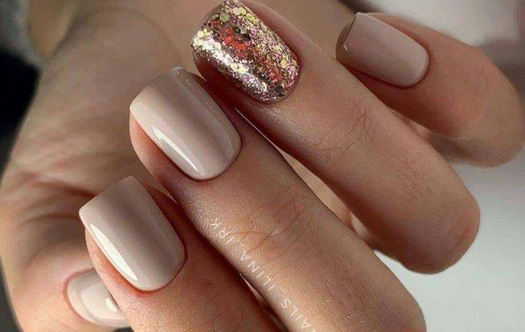 glitter gold rose nails