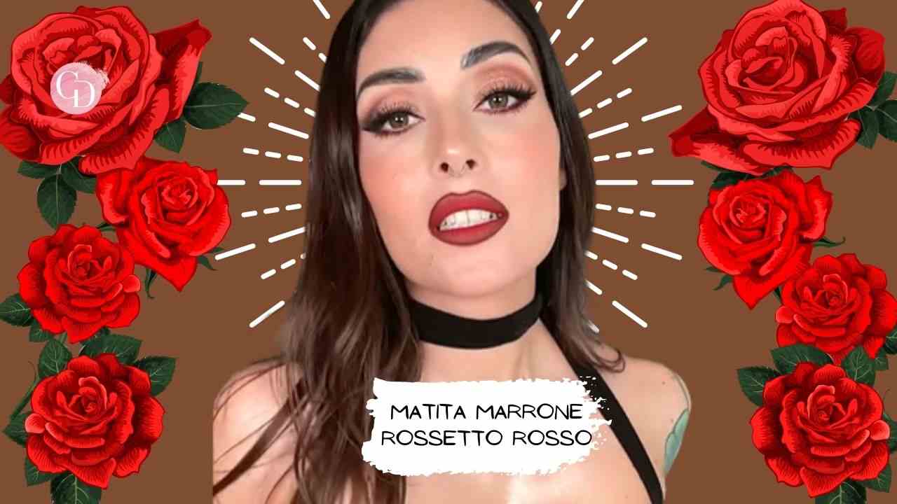 matita marrone rossetto rosso