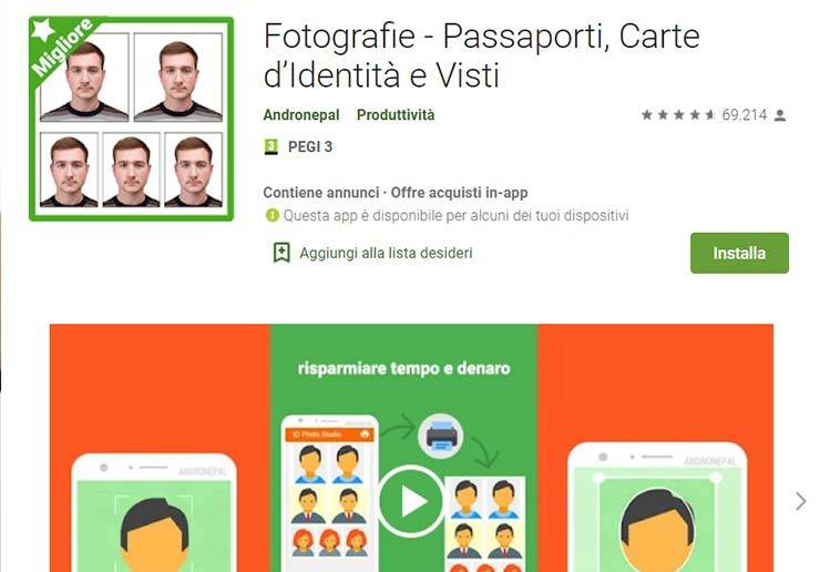 app foto tessera