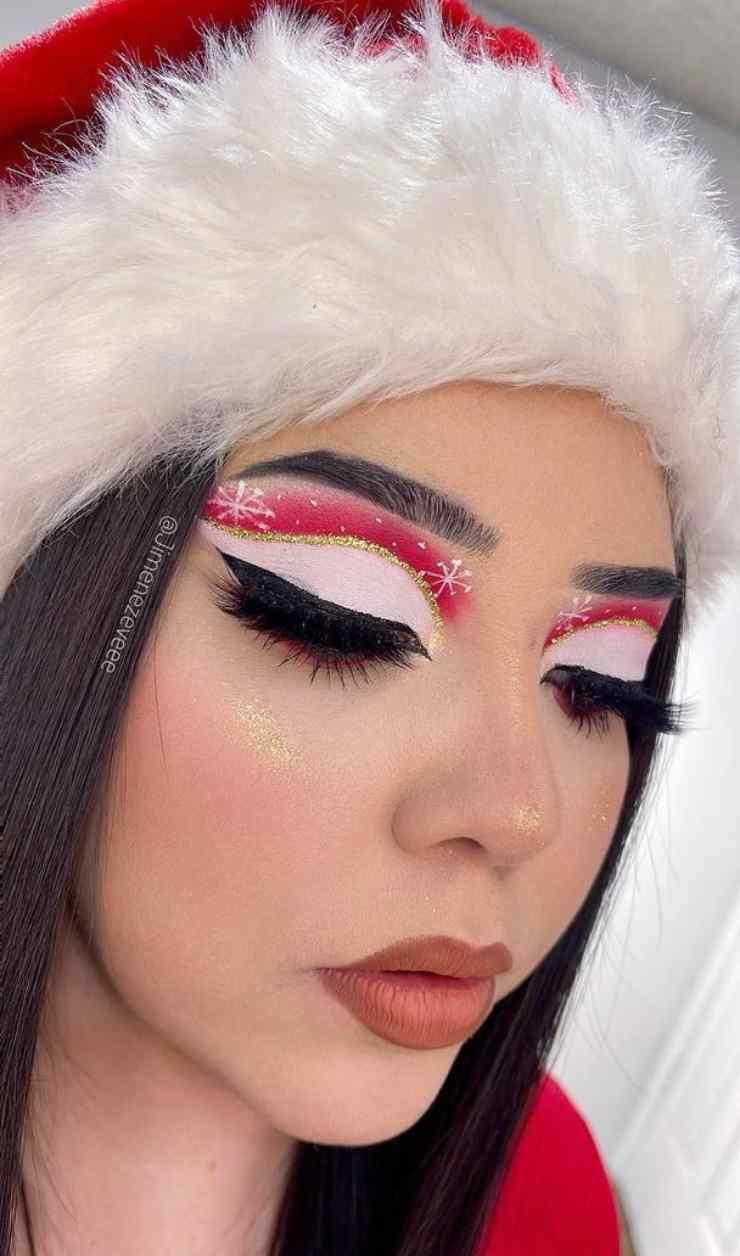 Make-up Natale rosso bianco 
