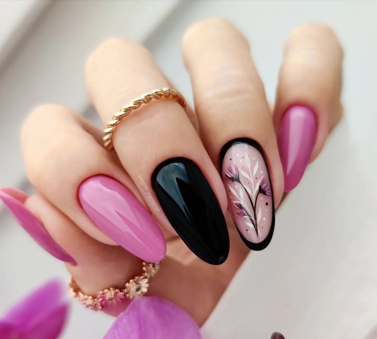 nail art spring lilac