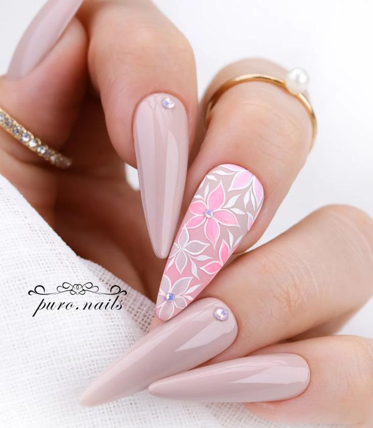 nail art fleurs printemps