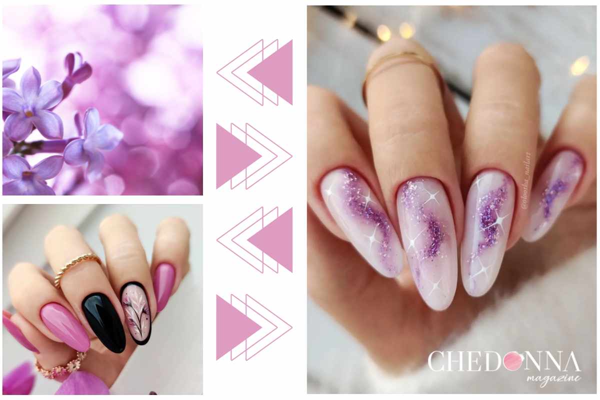 unghie lilla nail art 