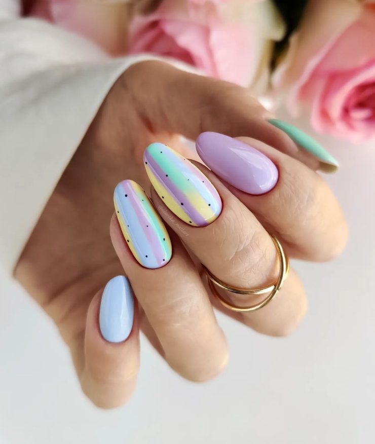 nail art pastel multicolore 