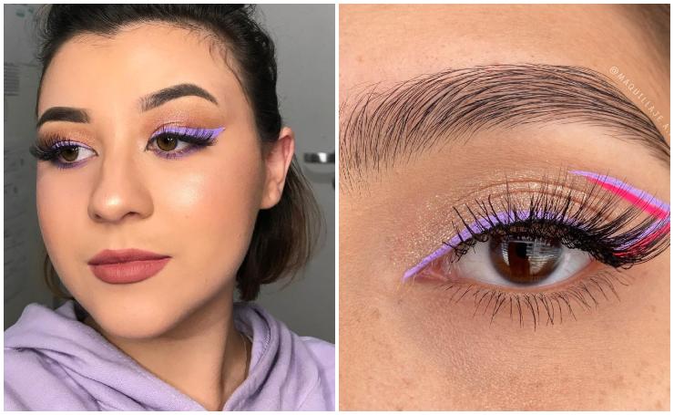 trucco make-up lilla eyeliner grafico