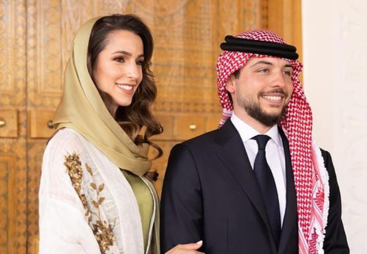 Principe ereditario Hussein e futura moglie Rajwa