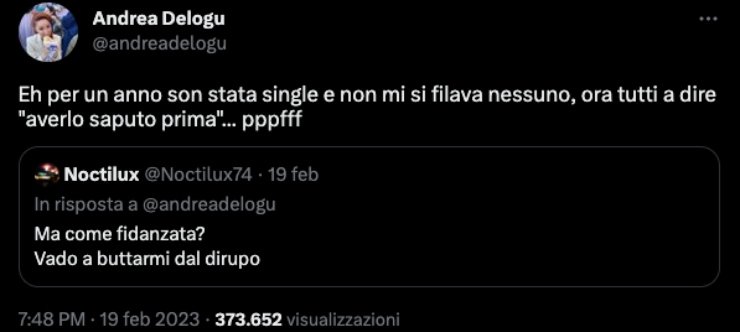 tweet di sfogo di Andrea Delogu