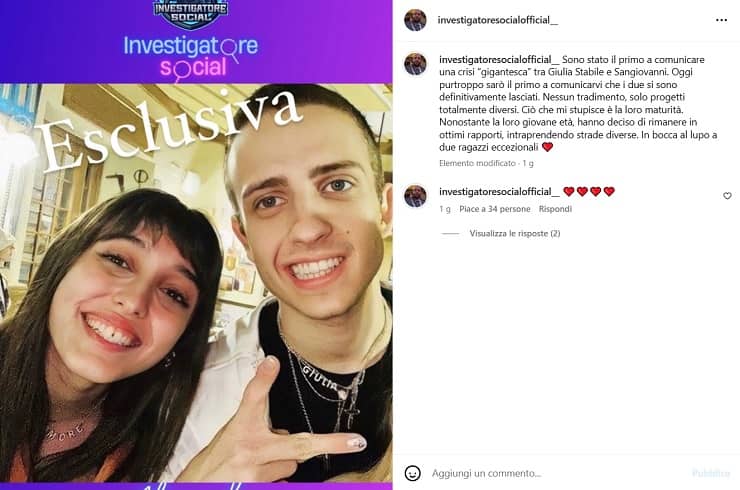 giulia stabile e sangiovanni coppia di amici scoppia