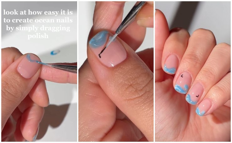 nail art summer sea tutorial