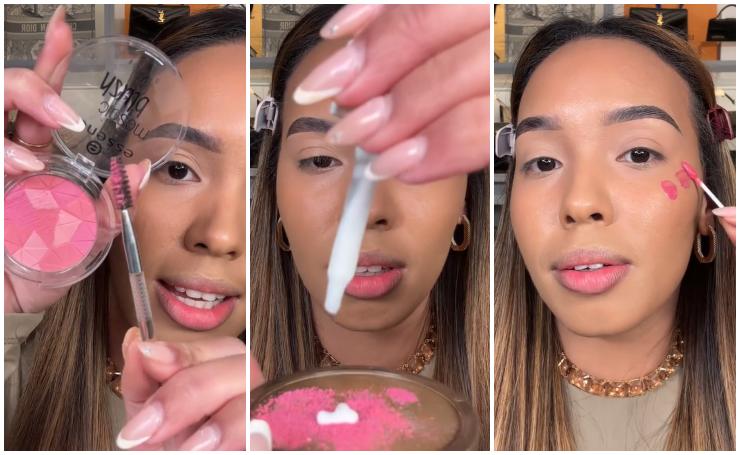 DIY blush liquide tutoriel de maquillage tiktok 