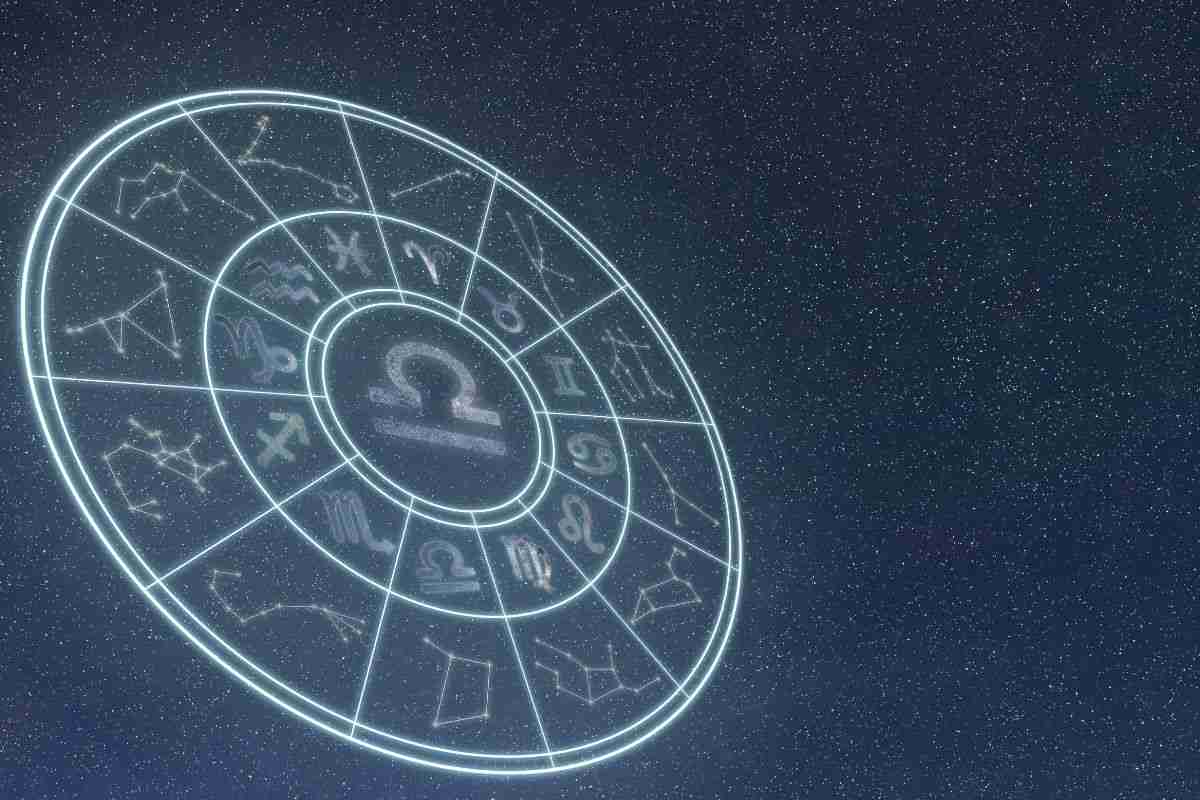 Segni zodiacali su cielo stellato