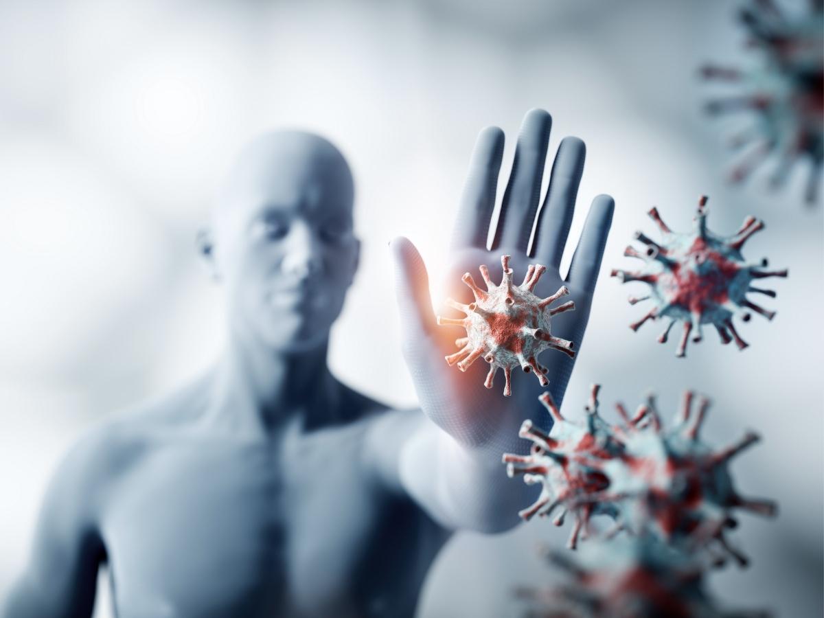 mano e simboli sistema immunitario 