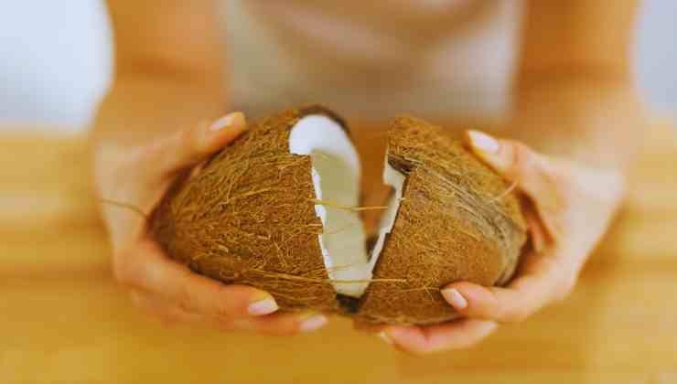 donna che apre un cocco 