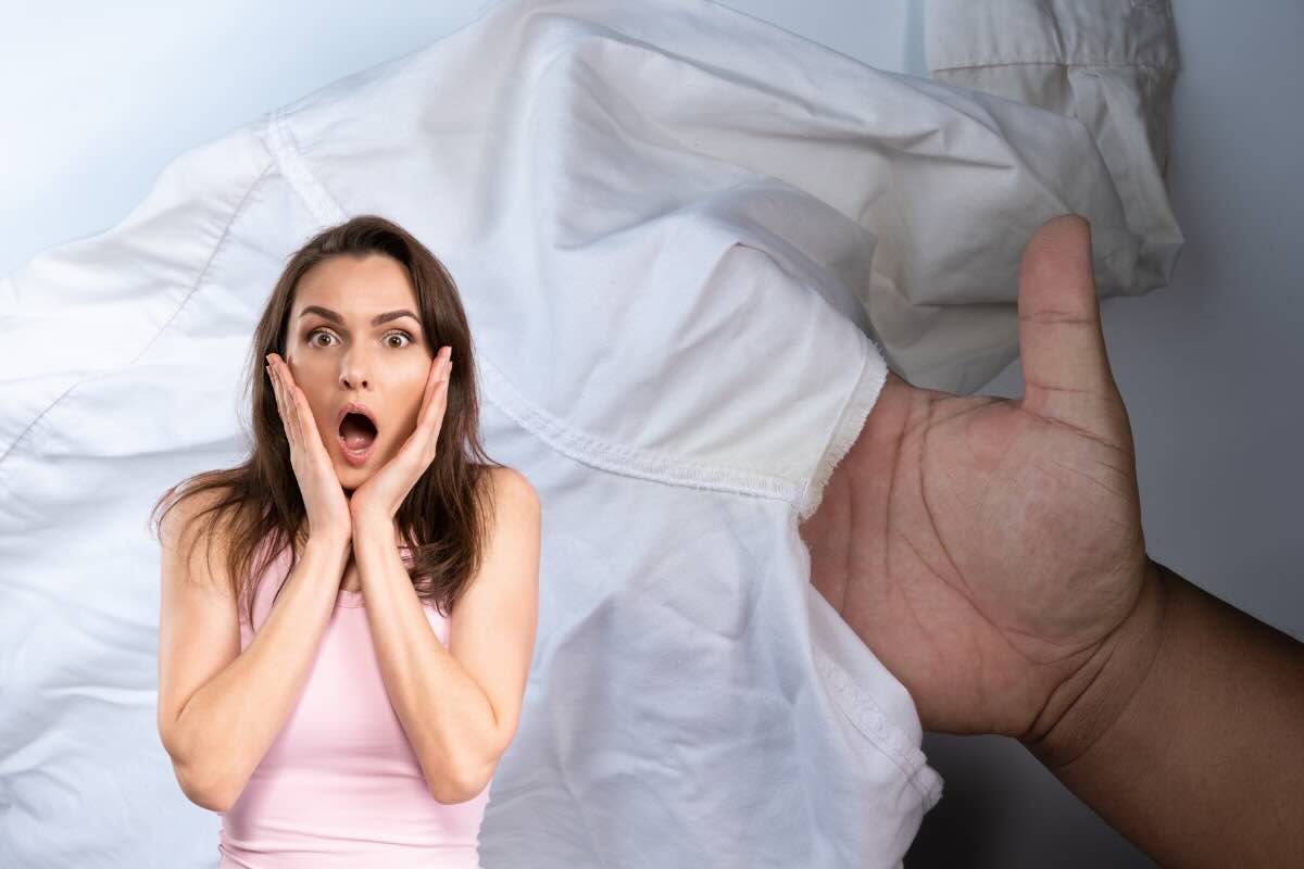 camicia bianca, donna sconvolta 