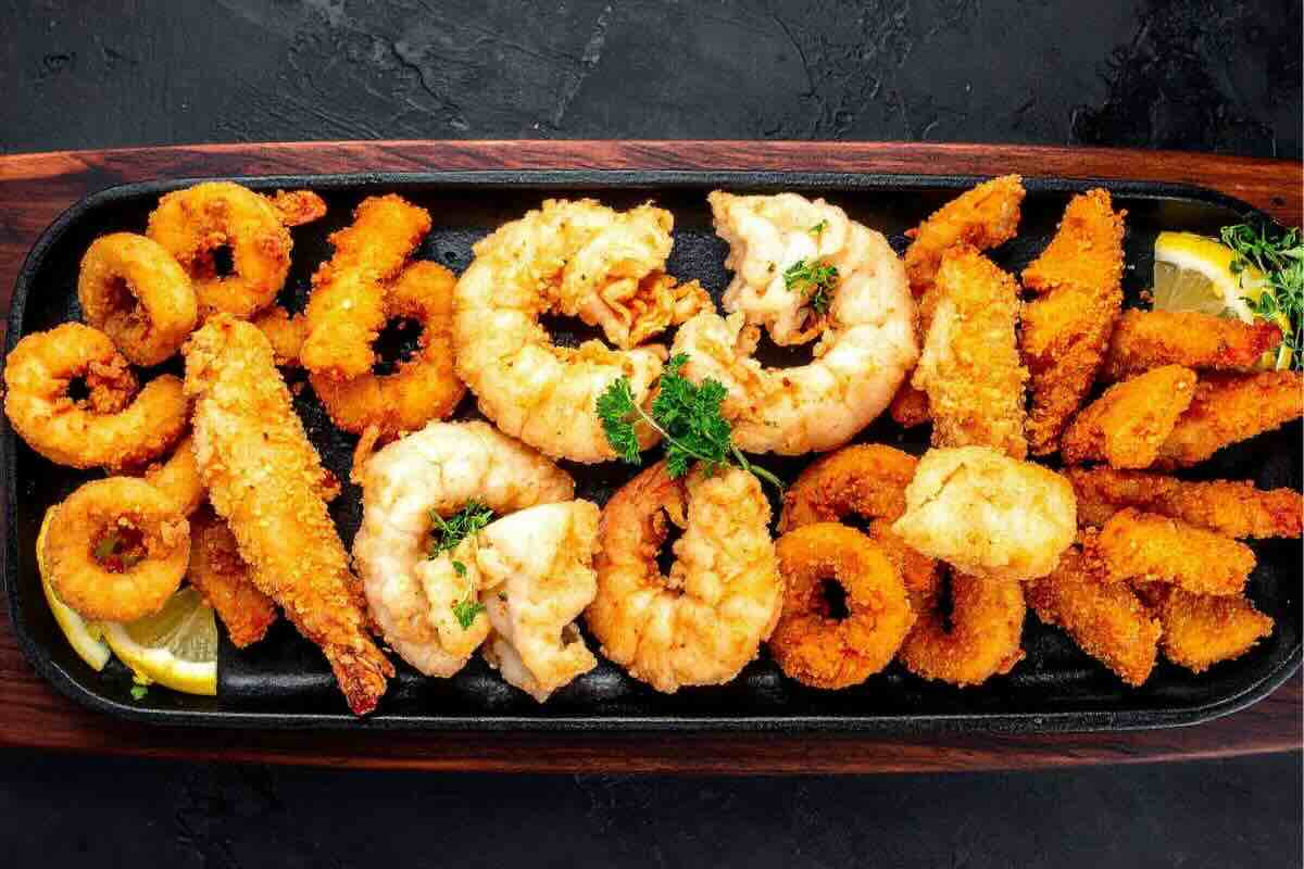 Frittura calamari, gamberi