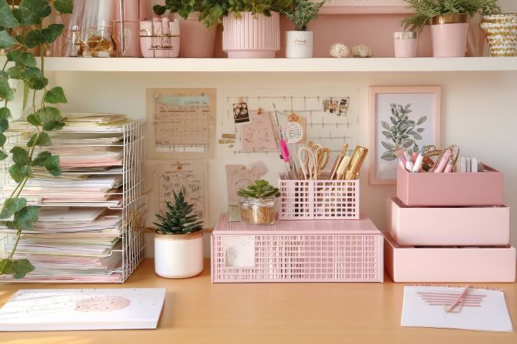 scrivania organizzata e in ordine 