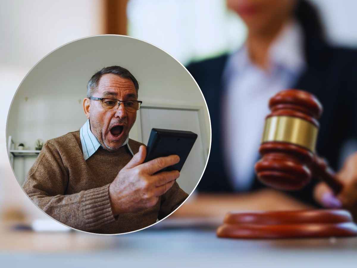 sfondo avvocato primo piano uomo al telefono sorpreso