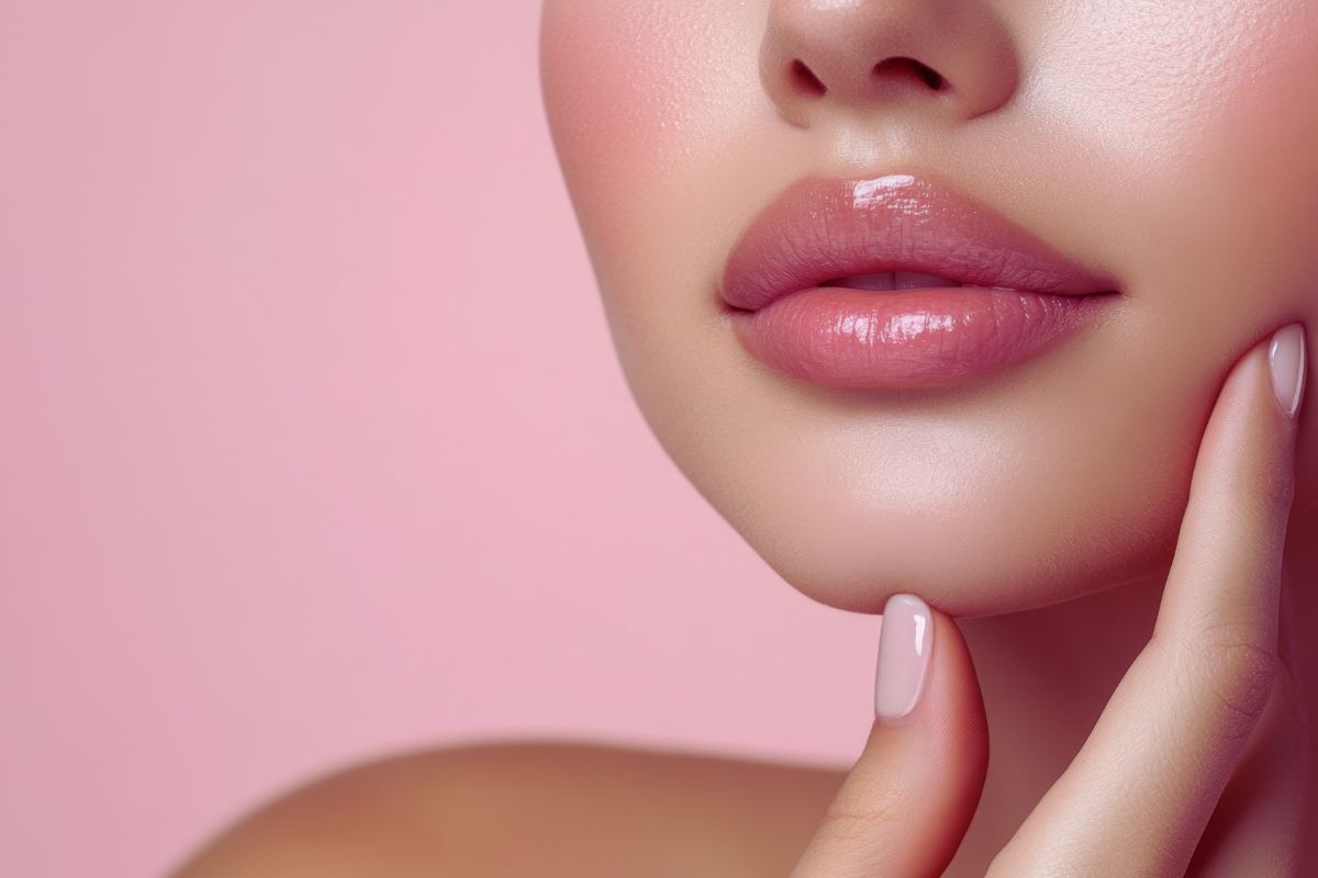 donna con labbra rosa