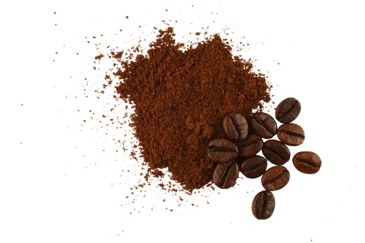 caffè in polvere e chicchi di caffè 