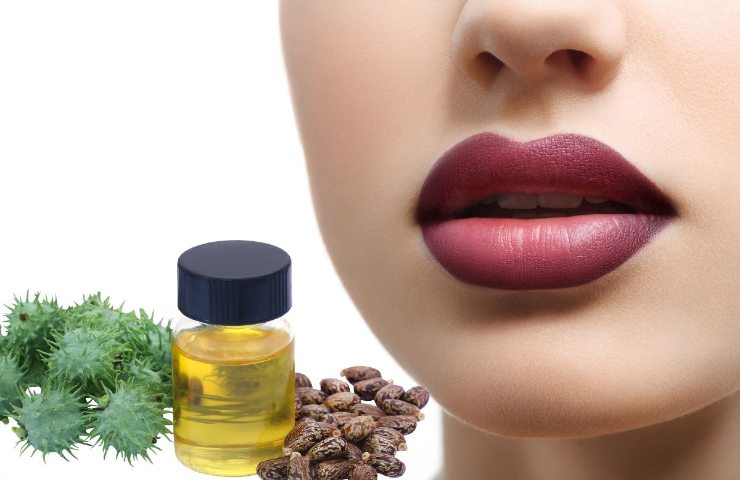 Labbra carnose con olio di ricino 