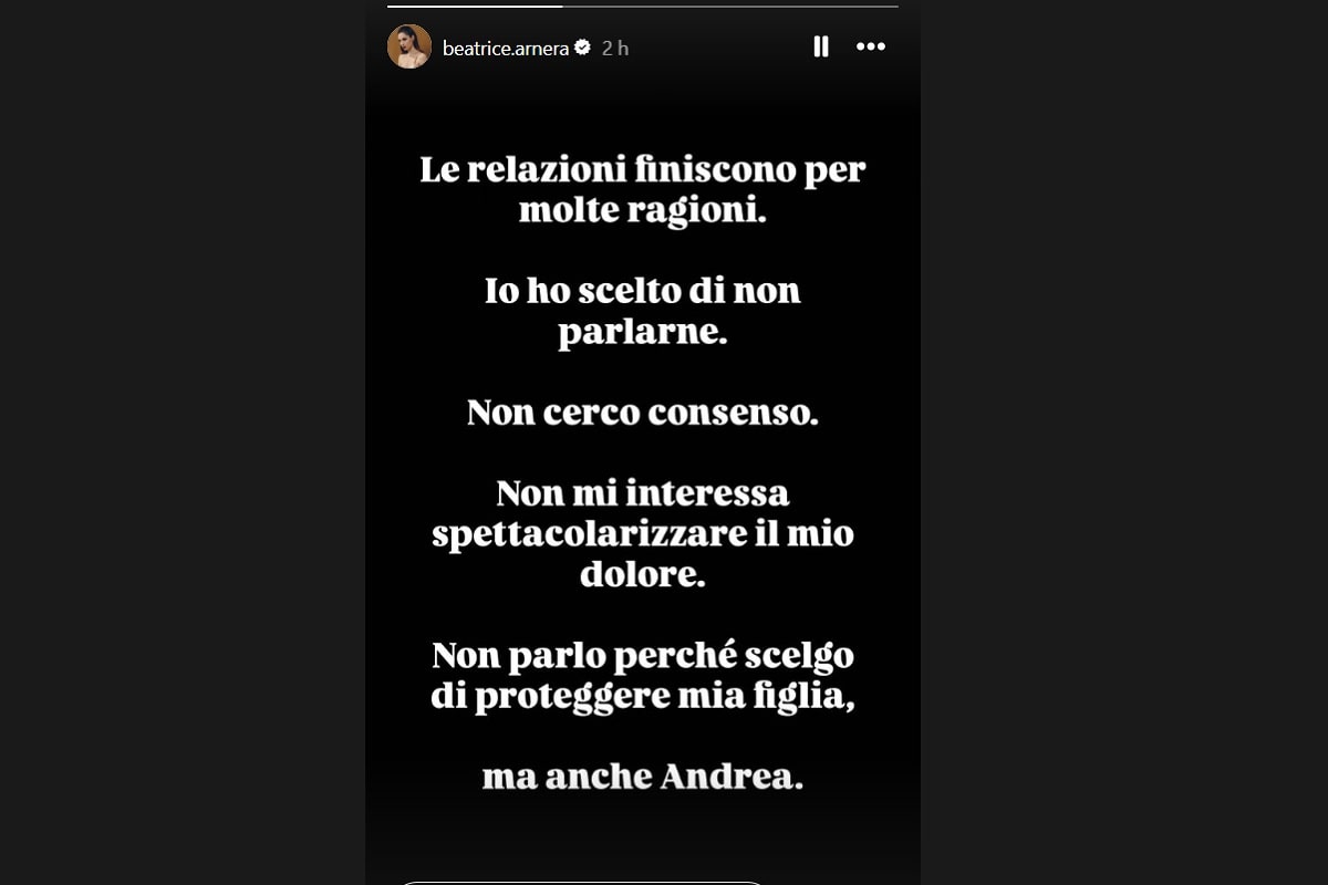 lo sfogo social di beatrice arnera sull'ex andrea pisani