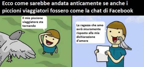 VIGNETTE DIVERTENTI: Facebook ai tempi dei piccioni 